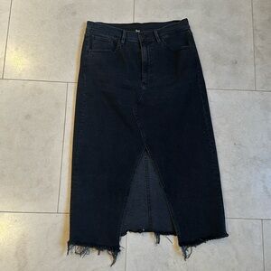 3x1 Black Midi Denim Skirt